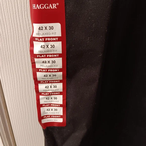 Haggar Black Pants/Slacks Brand New Men's Sz 42/30 Relaxed Fit 3 Inch Flex Waist - Picture 3 of 11